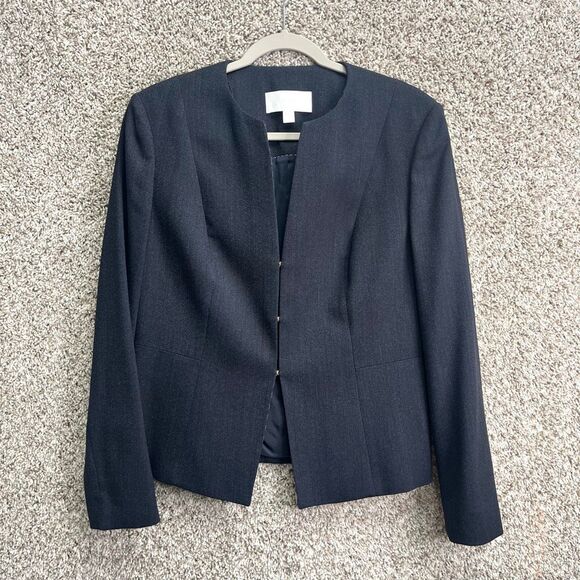 BOSS Hugo Boss Blazer Women’s 10 Blue Wool Blend Jacket - Picture 1 of 8